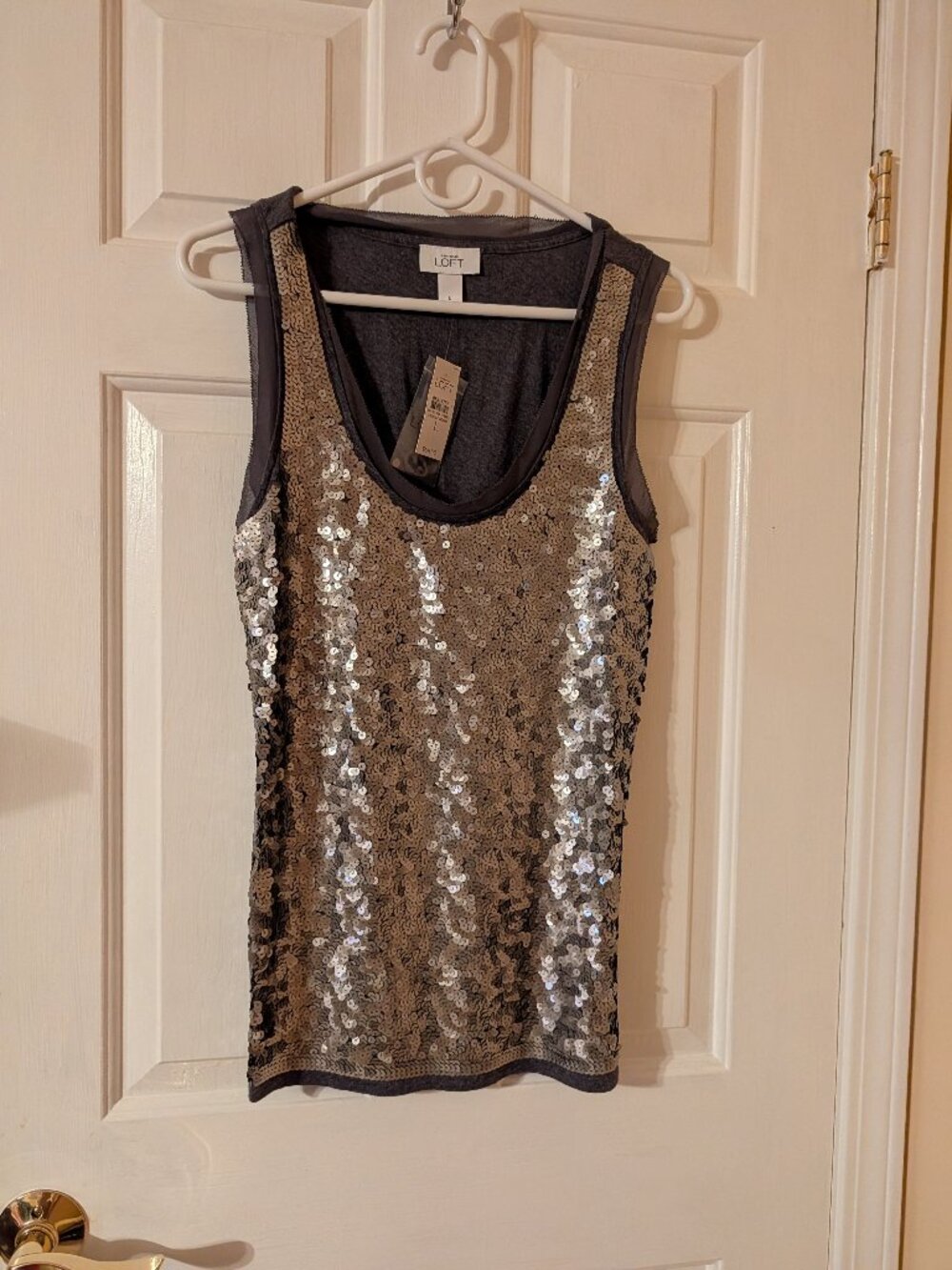 Anne Taylor Loft Sequin Tank Top ~ Large NWT
